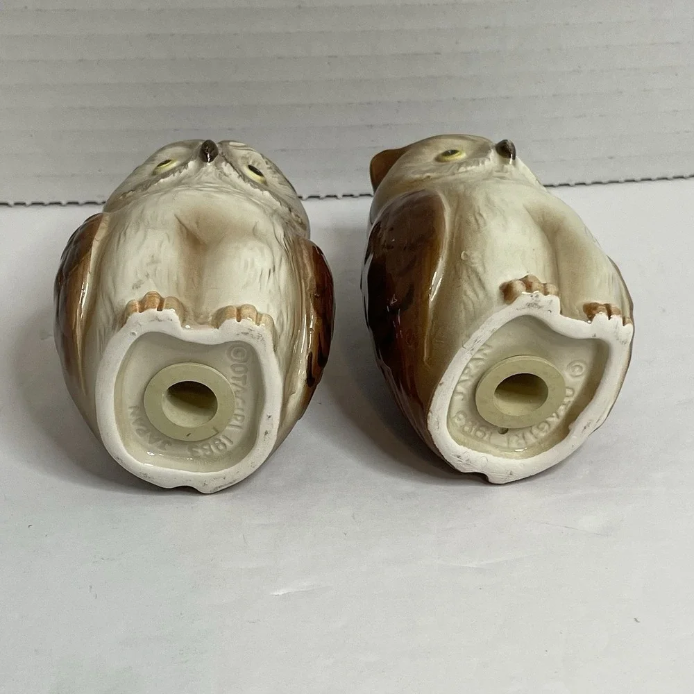 Vintage 1983 Otagiri Owl Salt And Pepper Shakers Japan Handpainted Super Cute